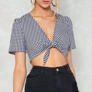 Nasty gal Gingham crop top
